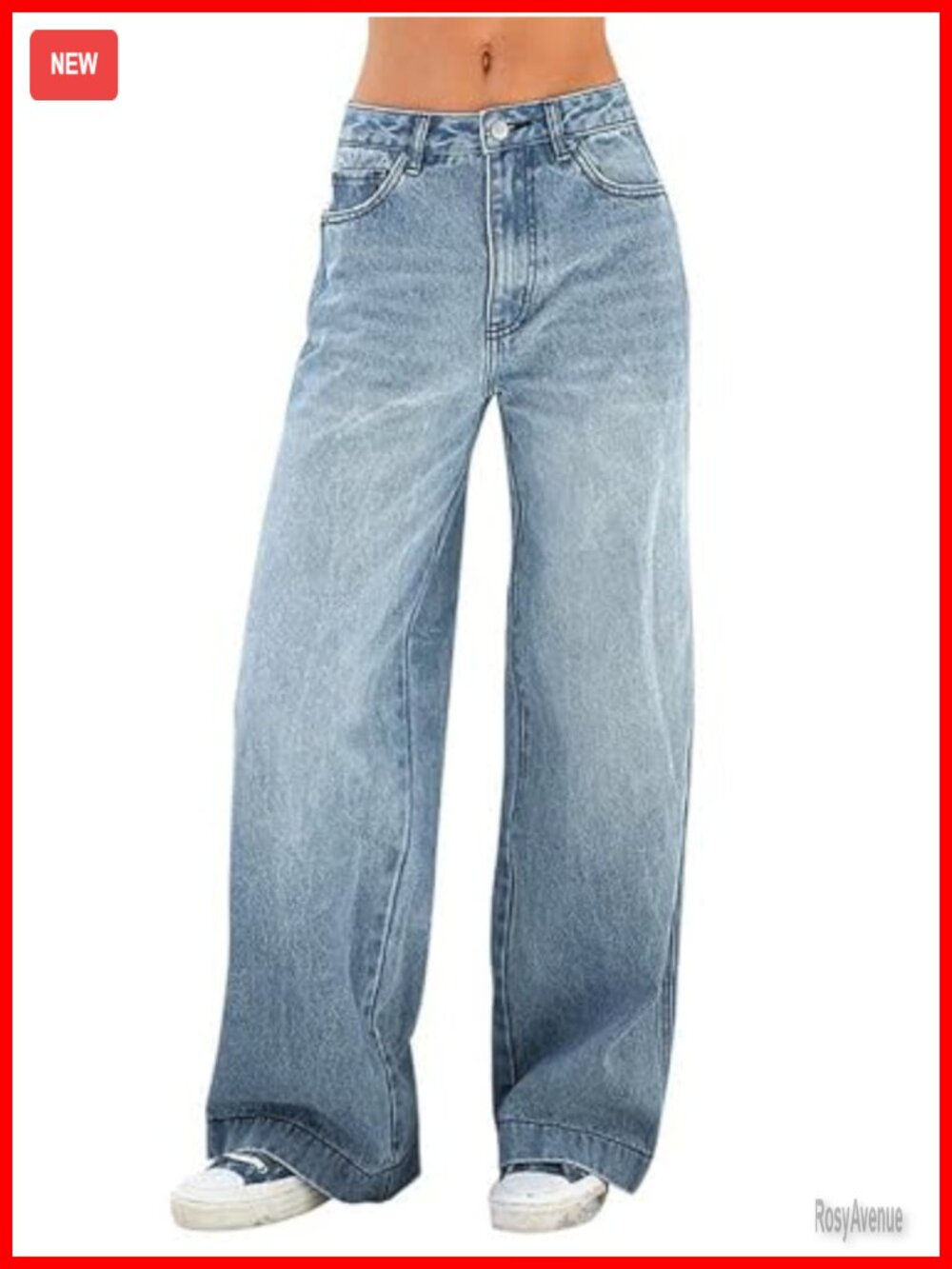 Wide Leg Baggy Distress Vintage Jeans Mid Waist Cotton Blend Pants